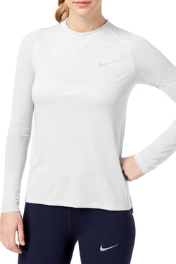 Nike White Dry Miler Running Top thumbnail 1