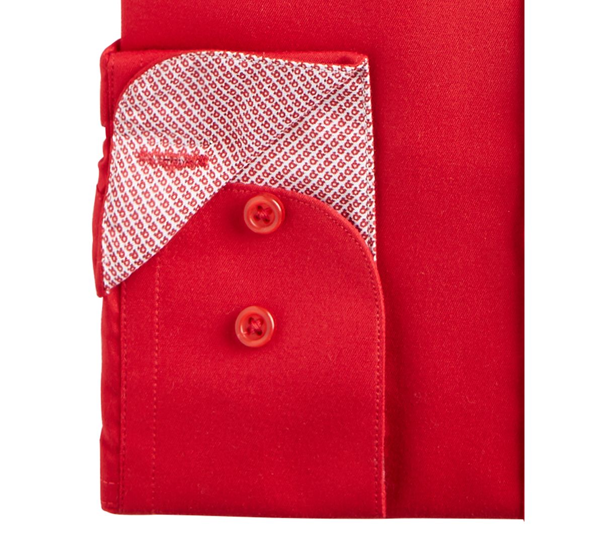 Nine West Slim-fit Wrinkle-free Performance Stretch Samba Red Dress Shirt Samba Red/white