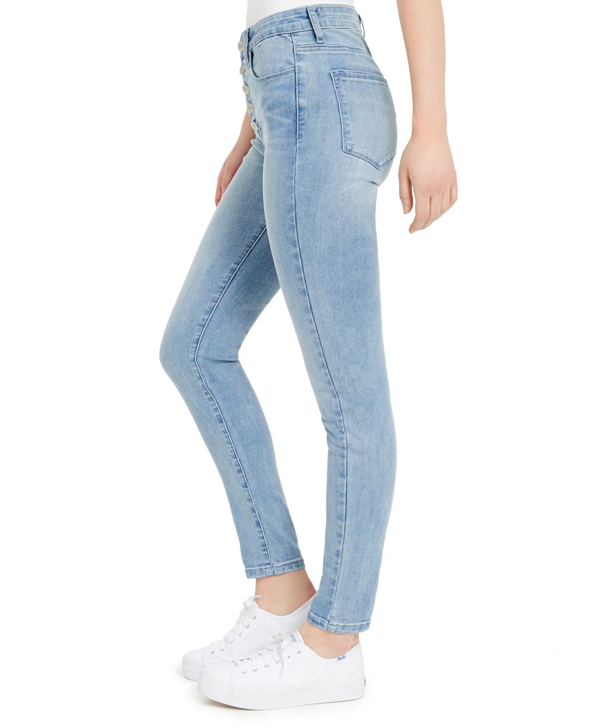 Numero Button-fly High-rise Ankle Skinny Jeans Bleach Blue