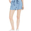 Numero Chambray Cotton Paperbag-waist Shorts Lt. Chambray Wash