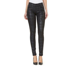Numero Mid-rise Coated Check-print Skinny Jeans Black thumbnail 1
