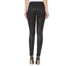 Numero Mid-rise Coated Check-print Skinny Jeans Black thumbnail 2