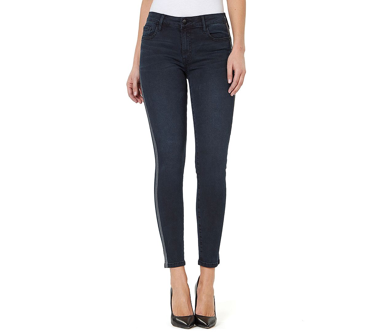 Numero Mid-rise Side-stripe Skinny Ankle Jeans Indigo Aby