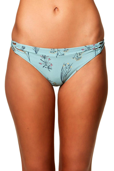 O'Neill Aqua Floral Piper Cutout Cheeky Hipster Bikini Bottom