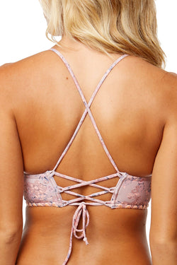 O'Neill Barefoot Floral Print Calvin Crossback Bralette Bikini Top thumbnail 2