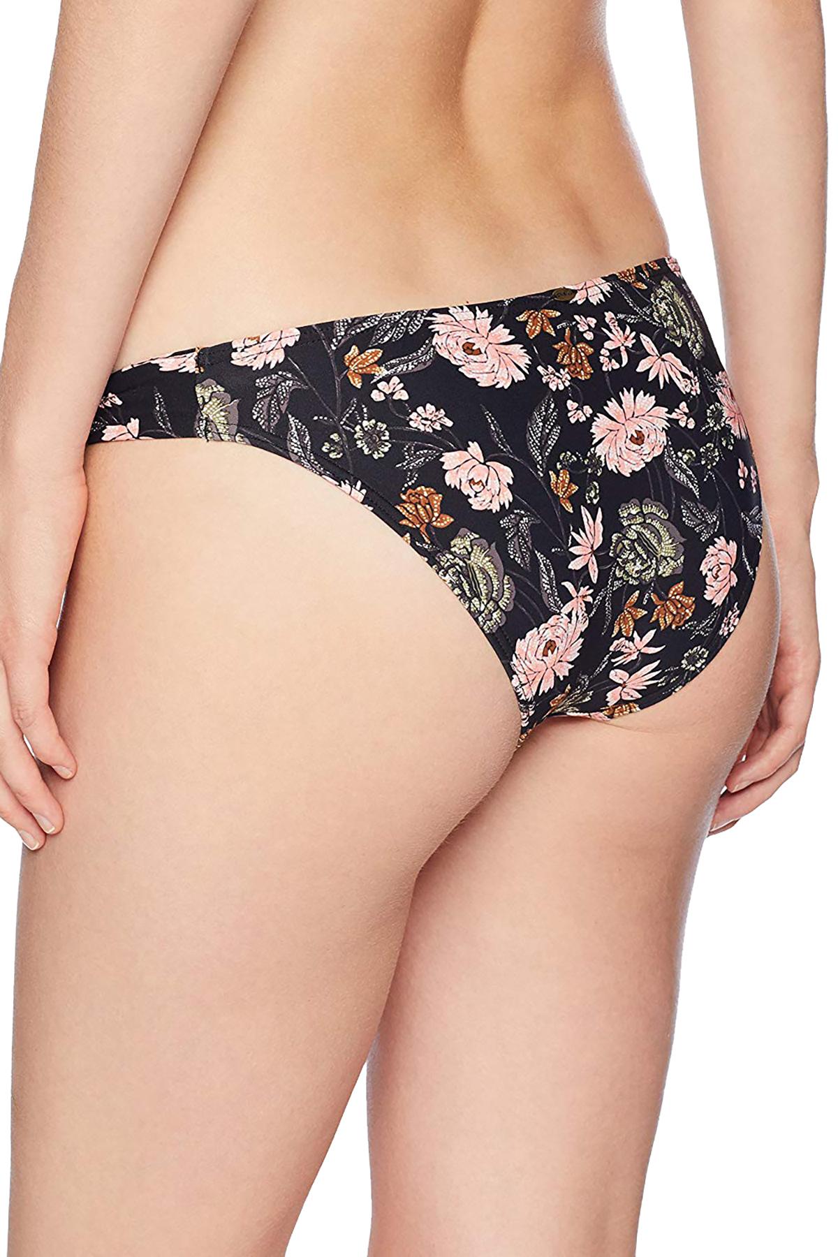 O'Neill Black Floral Colleen Twist Tab Side Bikini Bottom