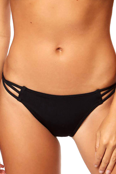 O'Neill Black Salt Water Solids Strappy Hipster Bikini Bottom
