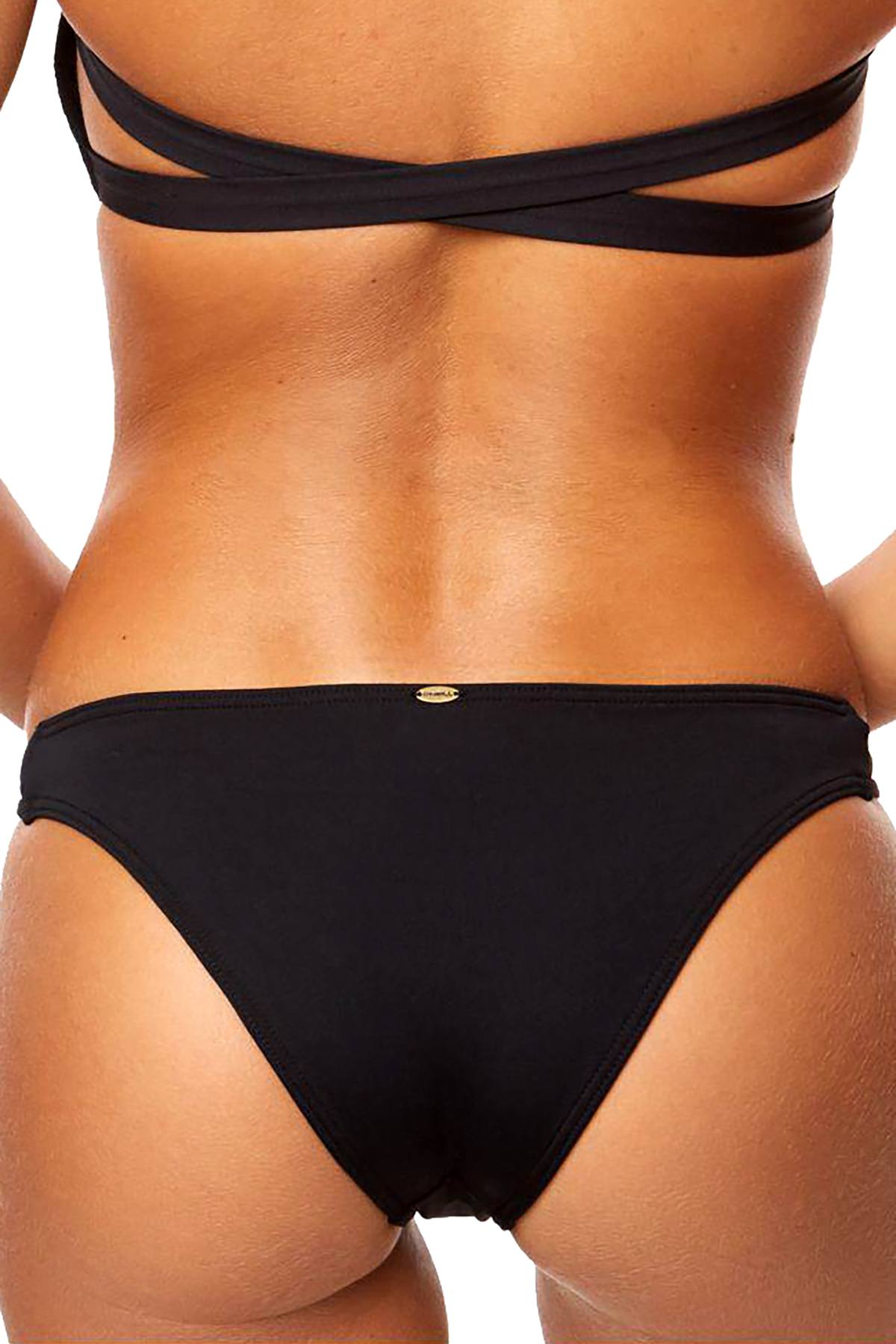 O'Neill Black Salt Water Solids Strappy Hipster Bikini Bottom