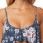 O'Neill Deep Teal Floral Print James Flounce Bikini Top