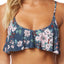 O'Neill Deep Teal Floral Print James Flounce Bikini Top