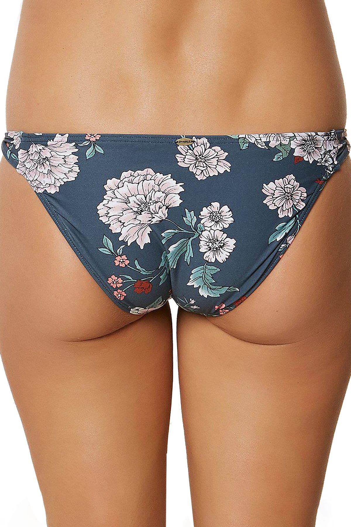 O'Neill Deep Teal Floral Print James Twist Side Cheeky Bikini Bottom