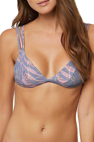 O'Neill Fog Mist Faye Strappy Smock Triangle Bikini Top