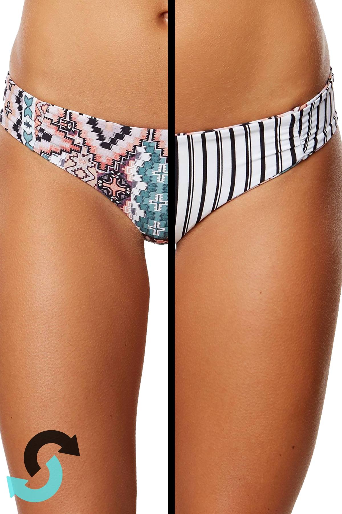 O'Neill Greer Reversible Cheeky Bikini Bottom in Aqua Haze