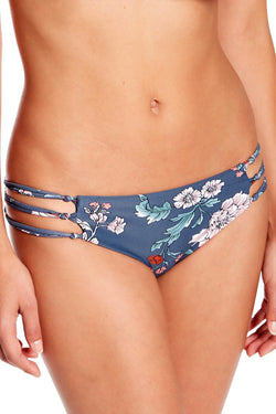 O'Neill James Macramé Side Cheeky Bikini Bottom in Deep Teal Floral thumbnail 3