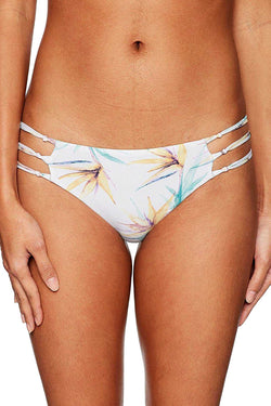 O'Neill White Paradise Floral Print Macramé Side Cheeky Bikini Bottom thumbnail 2