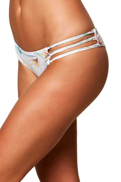 O'Neill White Paradise Floral Print Macramé Side Cheeky Bikini Bottom thumbnail 4
