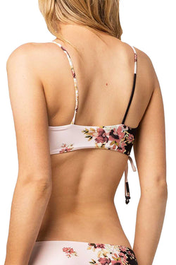 O'neill Pink/Black Castaway Printed Lace Up Sides Bikini Top thumbnail 3