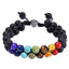 OM Double-Layer 7-Chakra / Lava Stone Natural Healing Bracelet