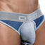 OTZI Blue Jasper/Grey Colorblock Contour Pouch Bikini Brief