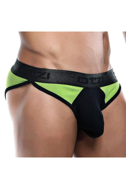 OTZI Green/Black Colorblock Contour Pouch Bikini Brief thumbnail 1
