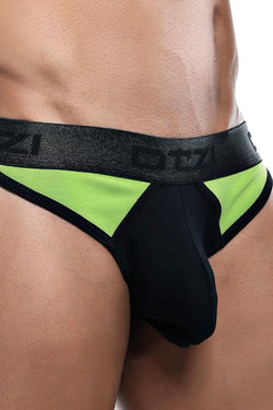 OTZI Green/Black Colorblock Contour Pouch Bikini Brief thumbnail 4