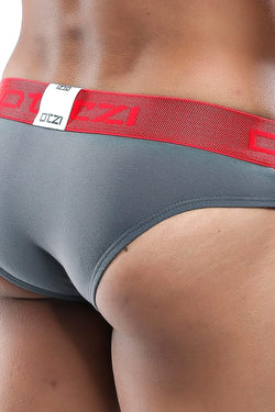 OTZI Grey/Red Side Stripes Contrast Brief thumbnail 4