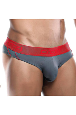OTZI Grey/Red Side Stripes Contrast Brief thumbnail 1