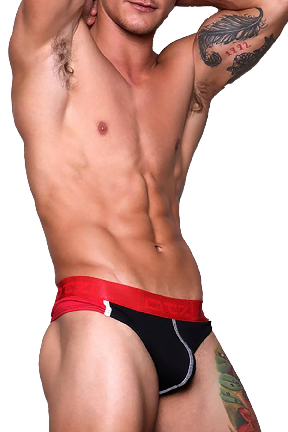 OTZI Red/Black Colorblock Micro Thong