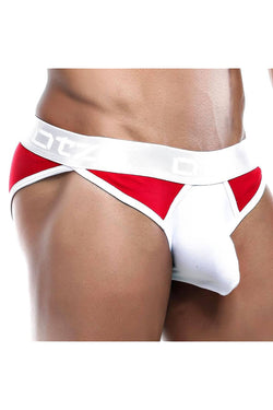 OTZI Red/White Colorblock Contour Pouch Bikini Brief thumbnail 1