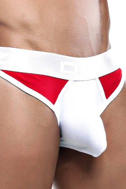 OTZI Red/White Colorblock Contour Pouch Bikini Brief thumbnail 3