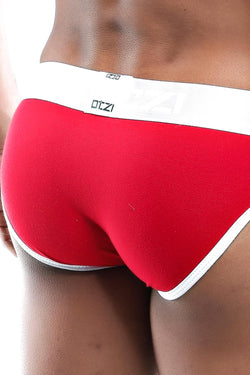 OTZI Red/White Colorblock Contour Pouch Bikini Brief thumbnail 4