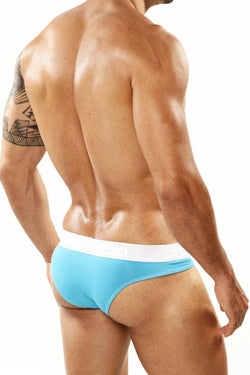 OTZI Turquoise/White Contrast Stitch Bikini Brief thumbnail 3