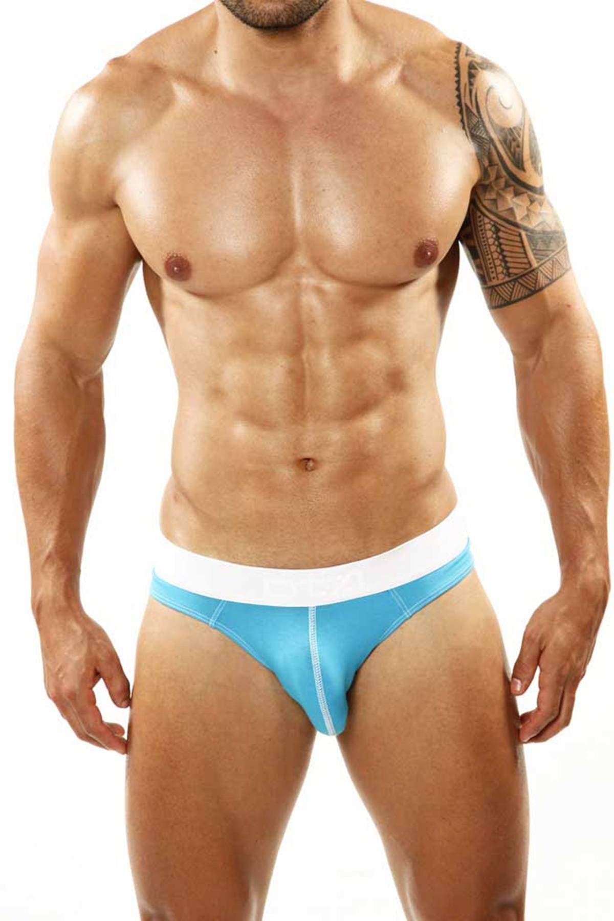 OTZI Turquoise/White Contrast Stitch Bikini Brief