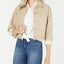 Oat Cotton Cropped Button-front Jacket Tan