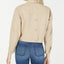 Oat Cotton Cropped Button-front Jacket Tan