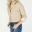 Oat Cotton Cropped Button-front Jacket Tan
