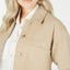 Oat Cotton Cropped Button-front Jacket Tan