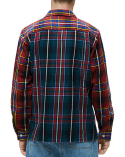 Obey Capital Woven Plaid Regular Fit Button-down Shirt Teal Multi thumbnail 3