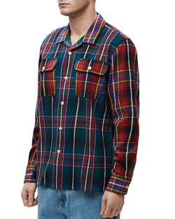 Obey Capital Woven Plaid Regular Fit Button-down Shirt Teal Multi thumbnail 4