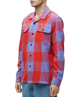 Obey Check Slim Fit Shirt Red Multi thumbnail 3