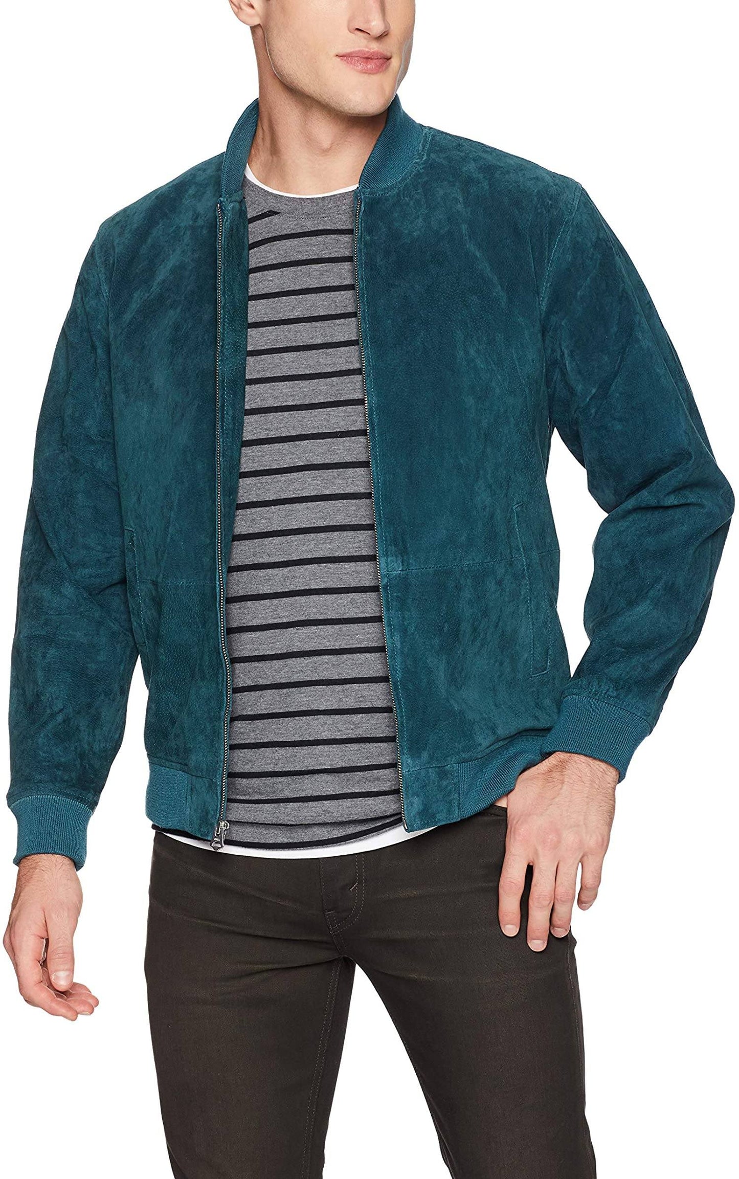 Obey Clifton Faux-suede Bomber Jacket Pine
