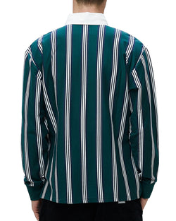 Obey Firm Striped Classic Fit Polo Shirt Dark Teal thumbnail 3