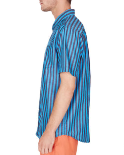 Obey Langton Short-sleeve Striped Regular Fit Shirt Sky Blue Multi thumbnail 2