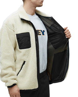 Obey Out There Regular Fit Sherpa Jacket Natural thumbnail 4