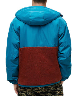 Obey Splits Sherpa Anorak Jacket Pure Teal Multi thumbnail 2