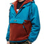 Obey Splits Sherpa Anorak Jacket Pure Teal Multi