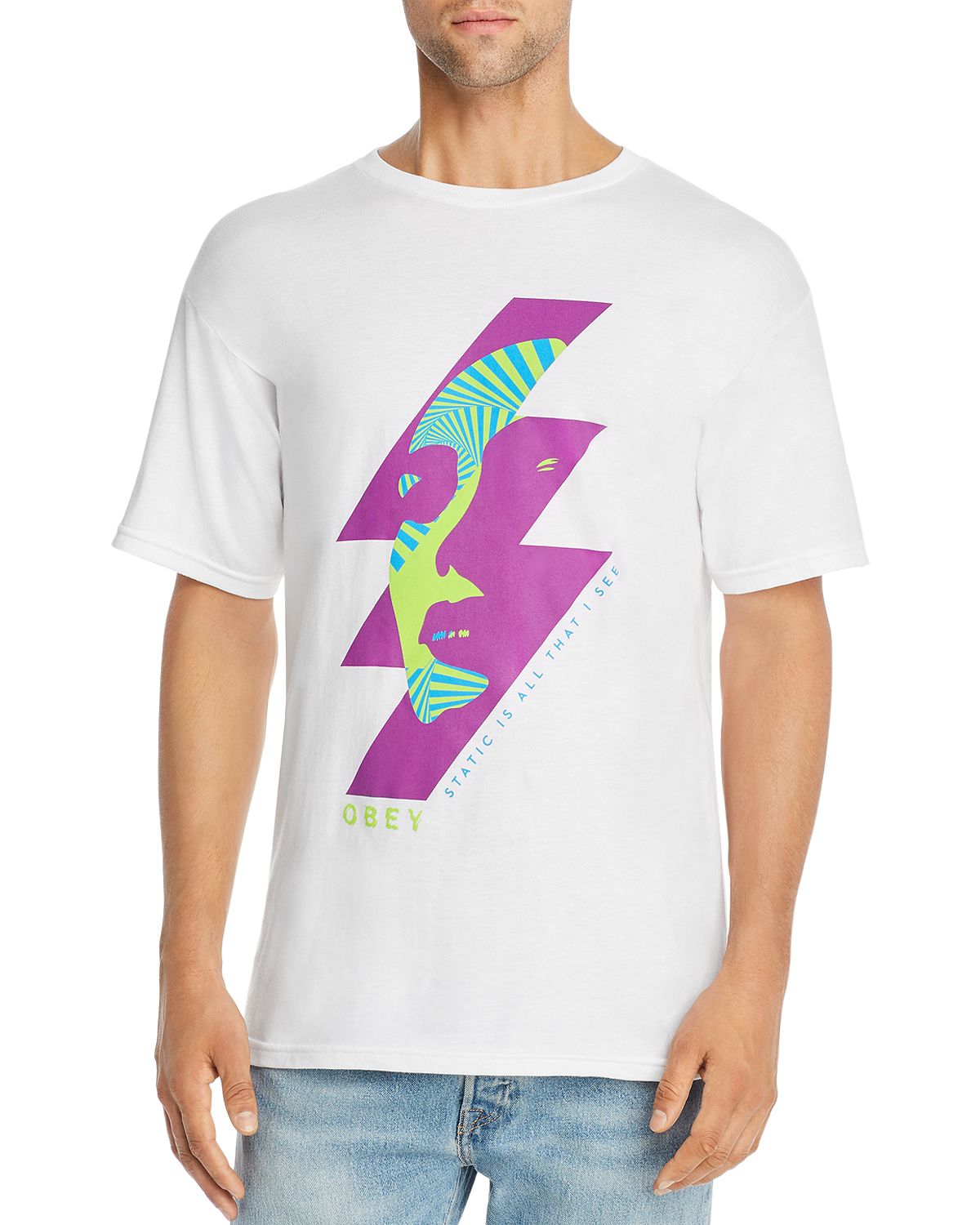 Obey Static Future Graphic Tee White