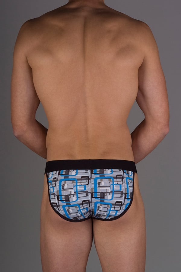 Obviously Blue Geometric Low-Rise Bikini Brief