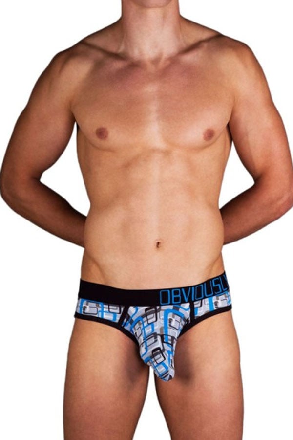 Obviously Blue Geometric Low-Rise Brief
