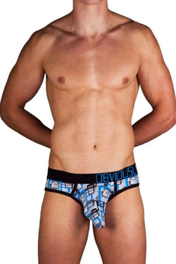 Obviously Blue Geometric Low-Rise Brief thumbnail 1